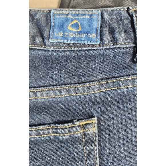 Liz Claiborne Petite 10 Blue Denim Straight-Leg Jeans, Cotton/Spandex SP - Picture 7 of 13